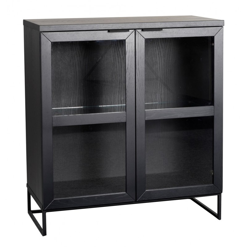 RO Everett cabinet Glass Small Black